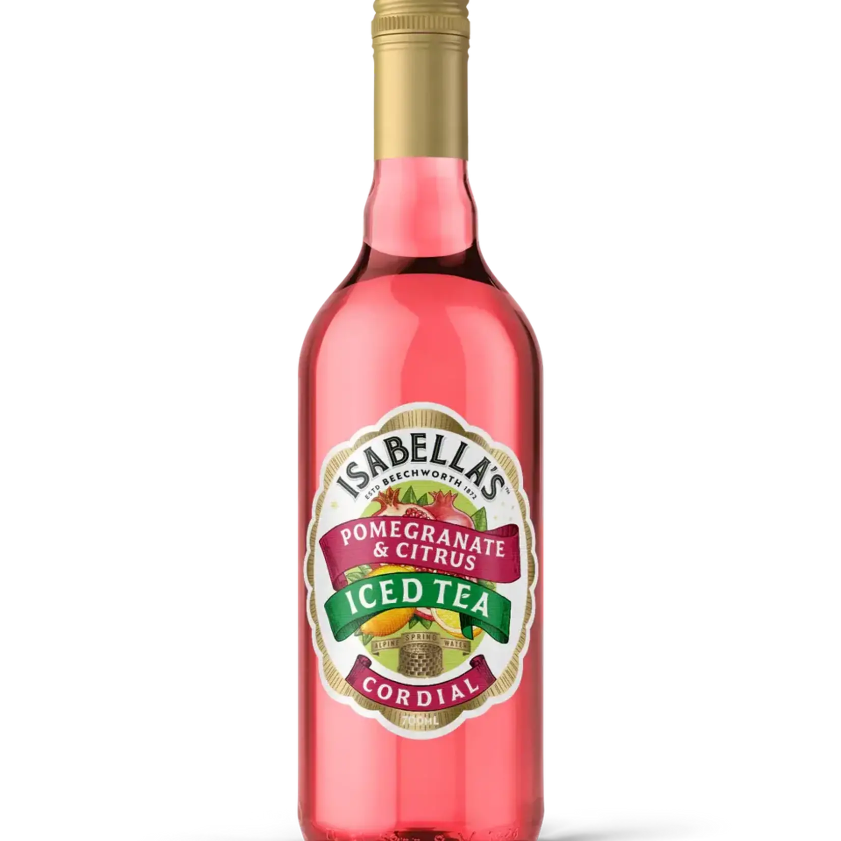 Pomegranate and Citrus iced tea Isabella's Cordial 700ml Billson's