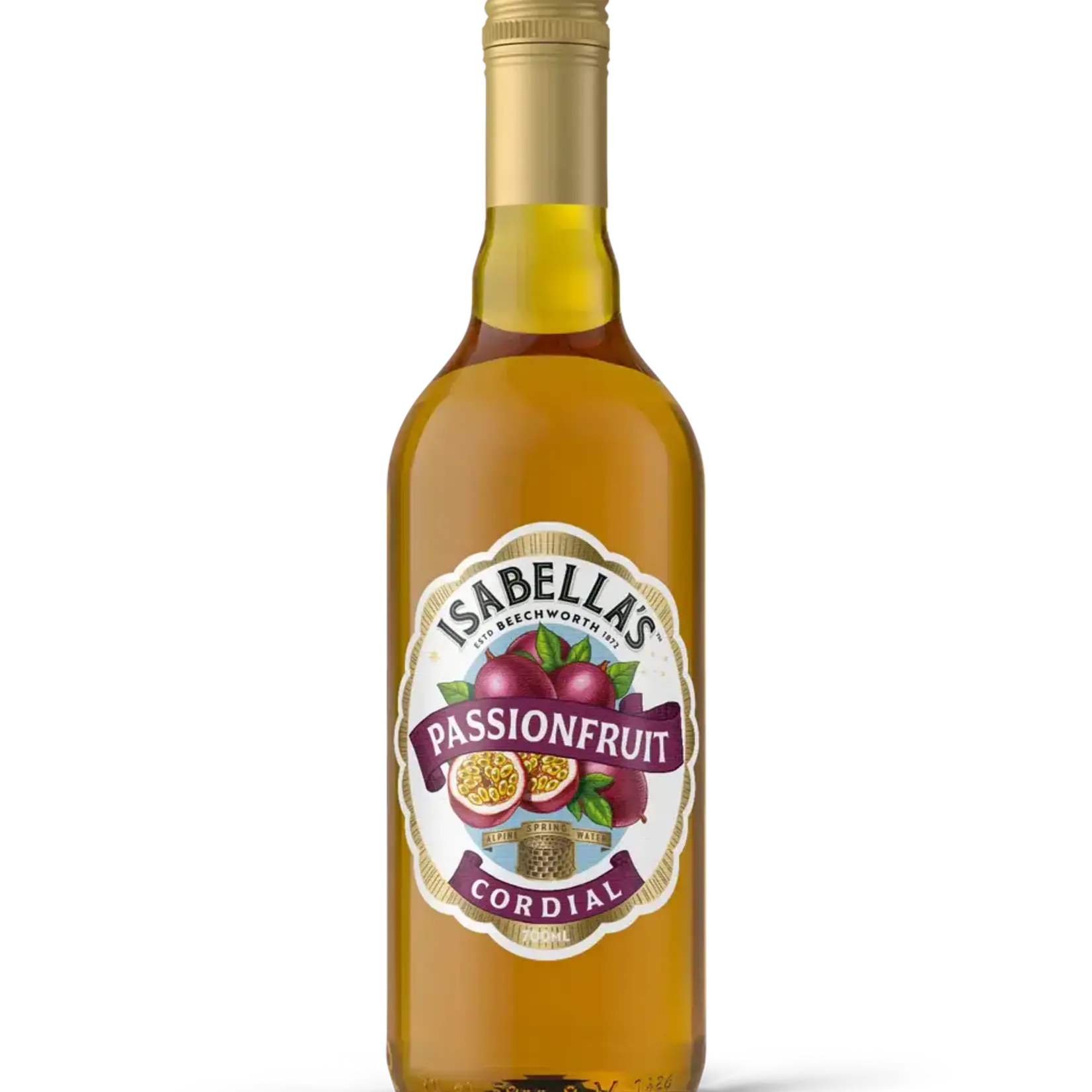 Passionfruit Cordial  Isabella's 700ml Billson's