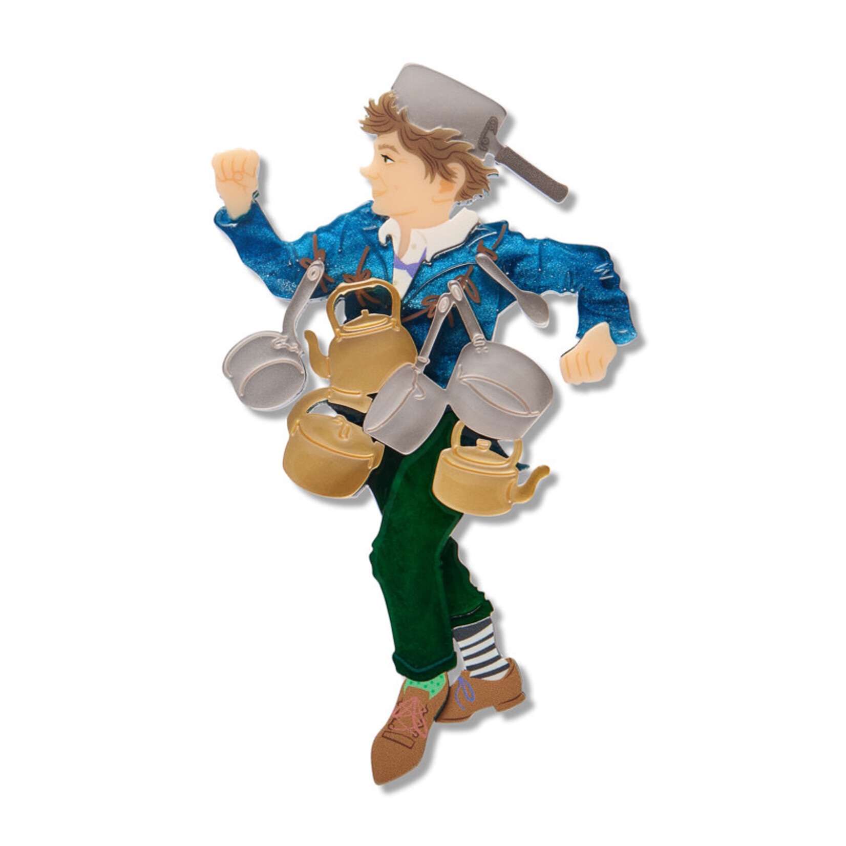 Saucepan Man Brooch