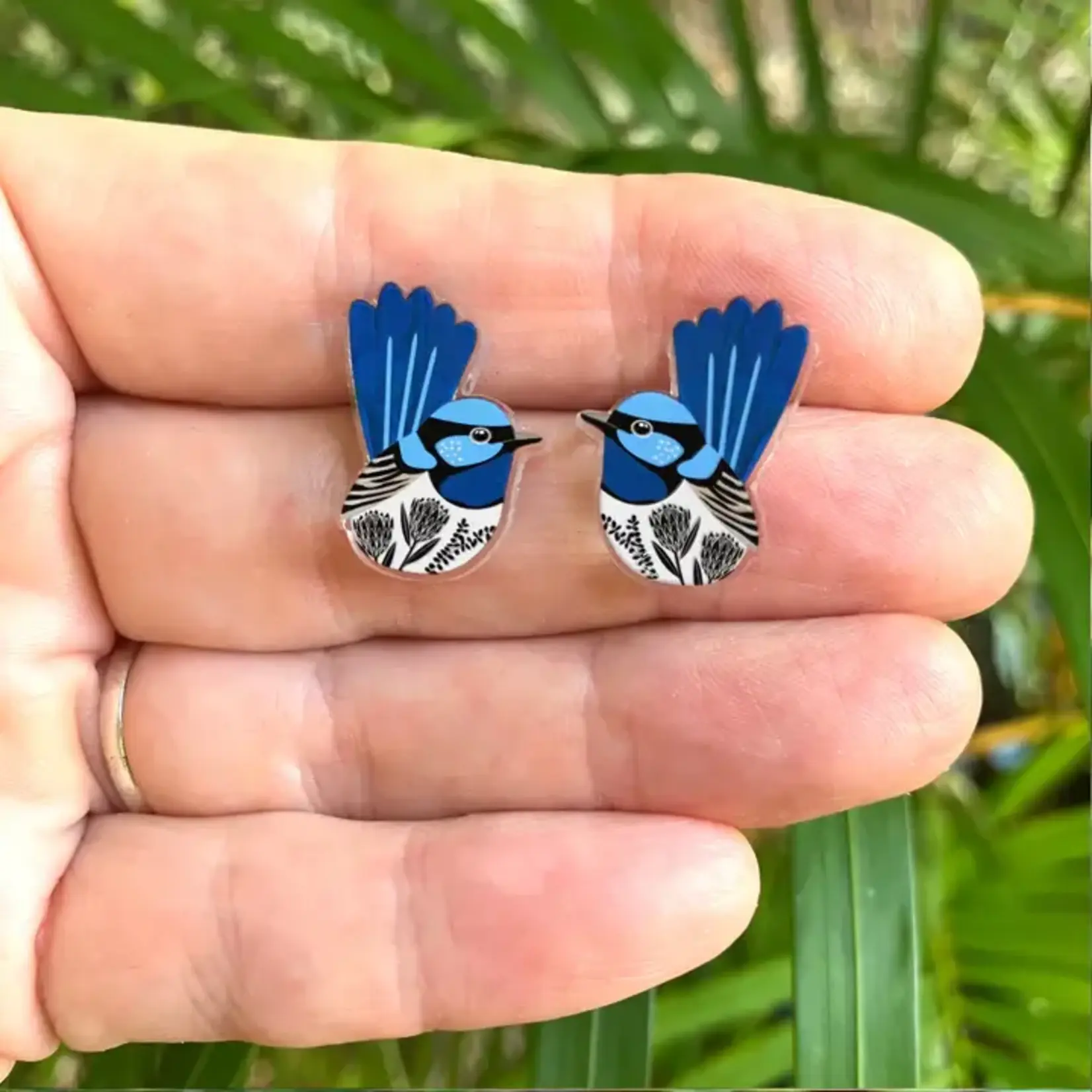 Fairy Wren Stud Earrings