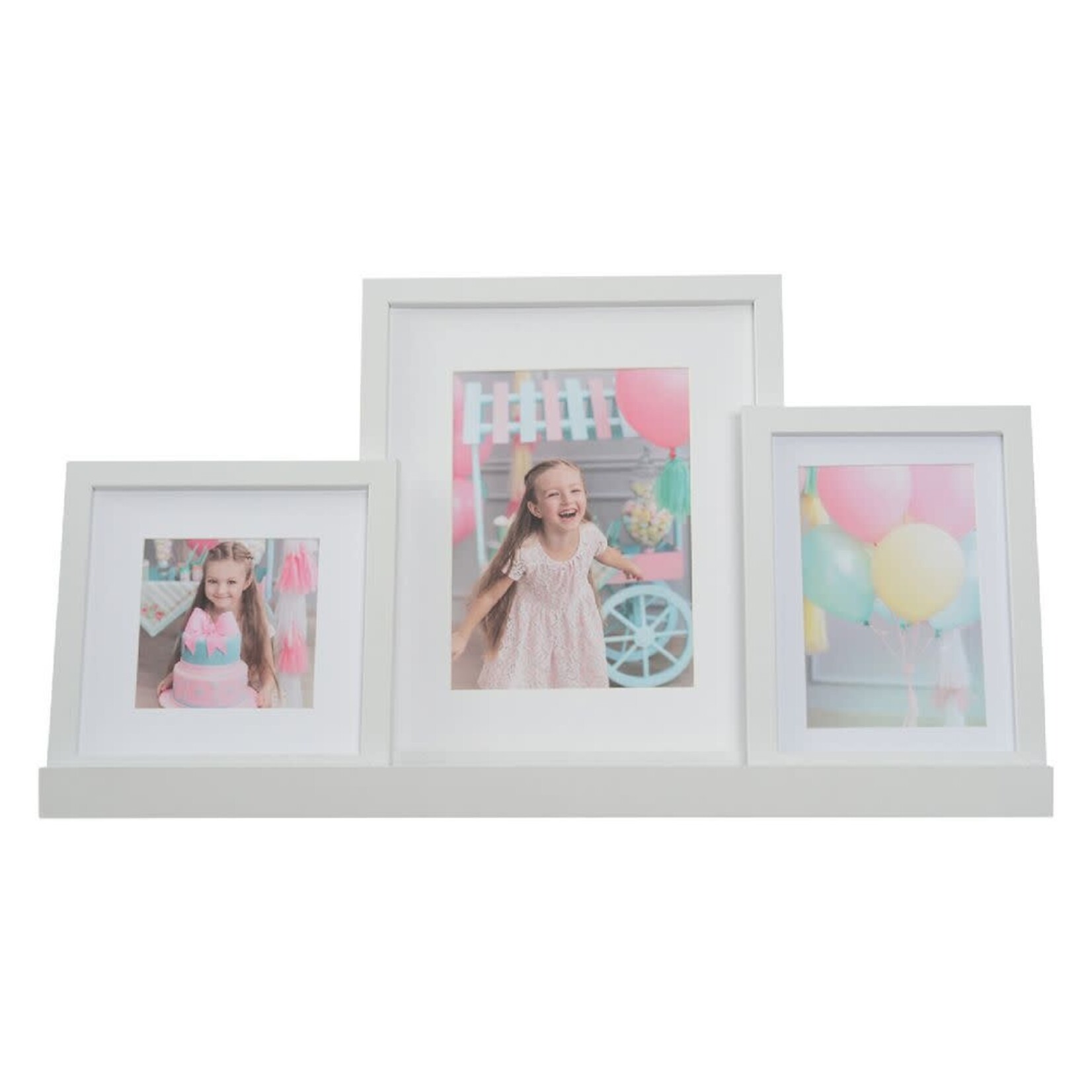 Ledge and Frame Set (shelf w/set 3 frames 6''x6'', 5''x7'' ,8"x10")