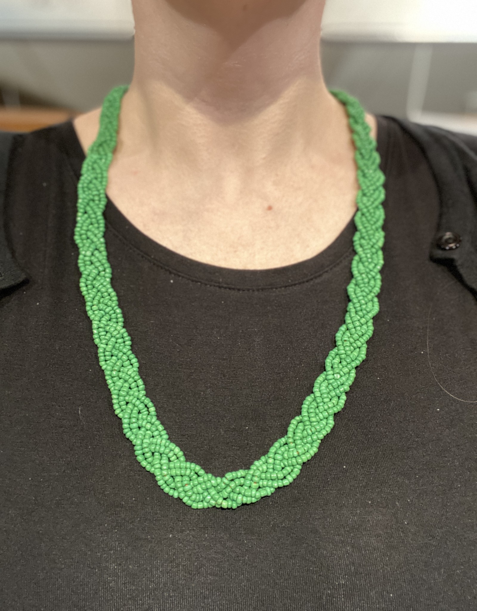 J People J People- Green Braided Necklace