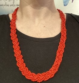 J People Red Braided Necklace