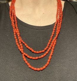 J People Burnt Orange 3 Strand Necklace