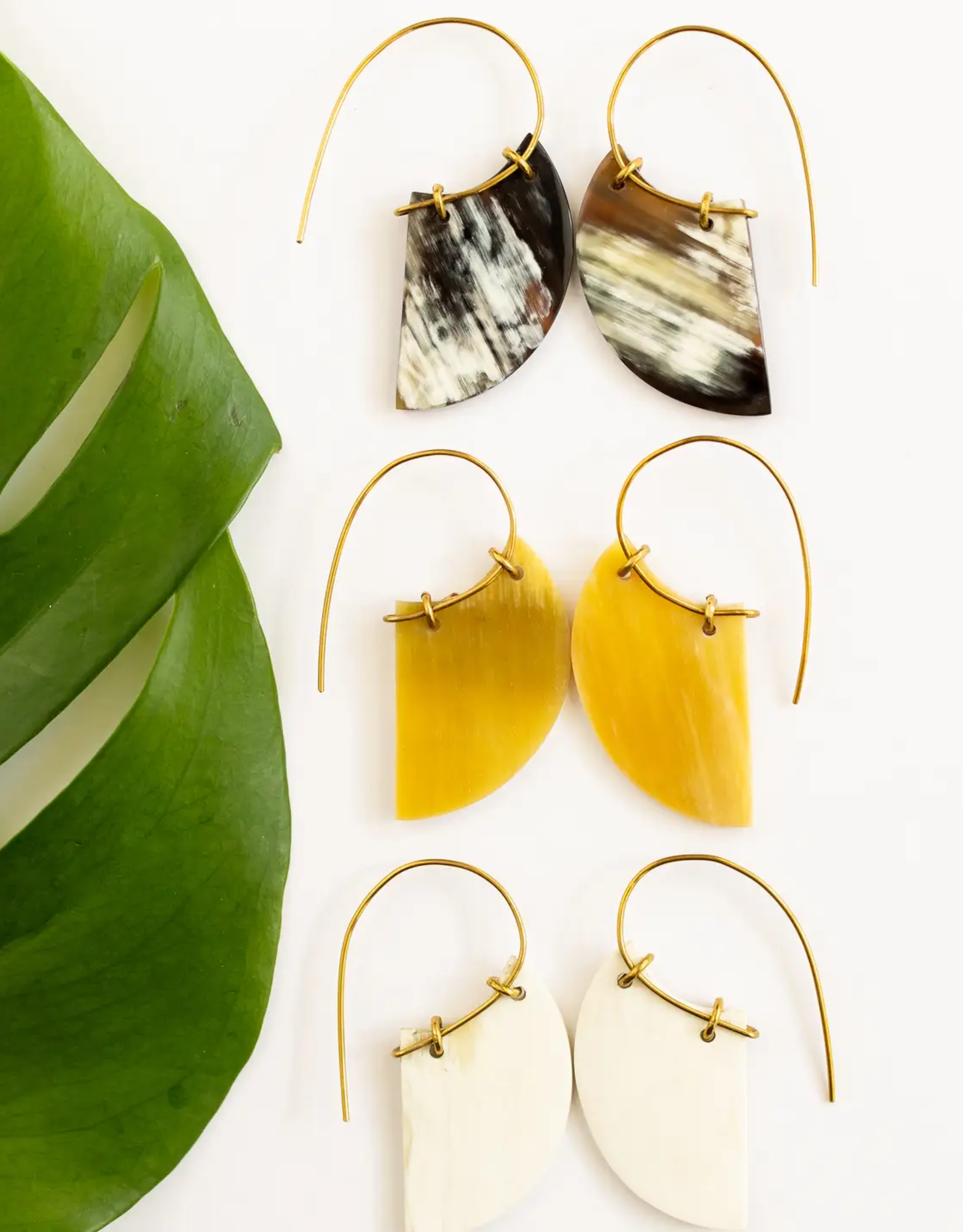 Mercy House Global Mercy House - Horn Crescent Drops Earrings