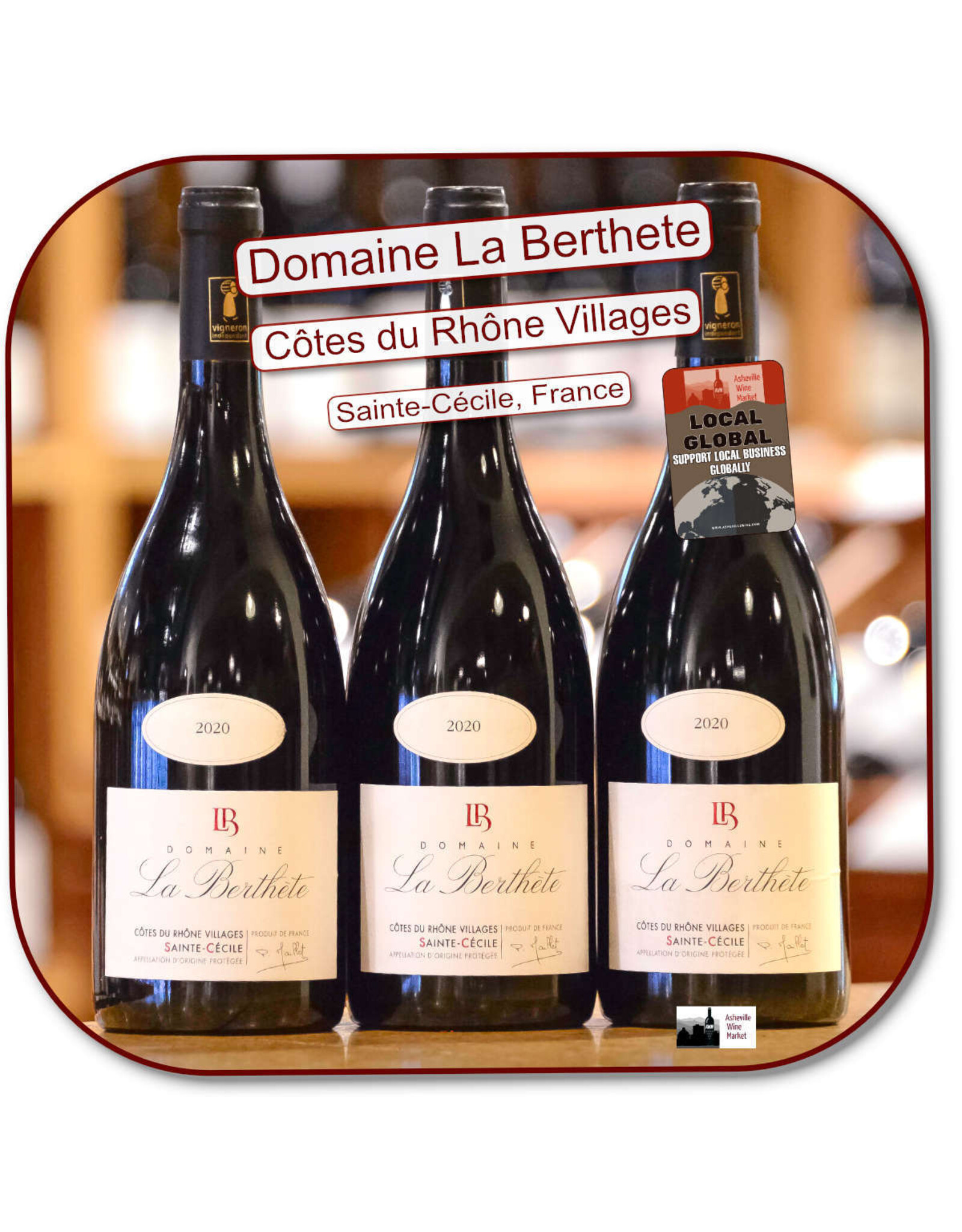 Rhone Blend - GSM Domaine de la Berthete Saint Cecile Cotes du Rhone Villages 20