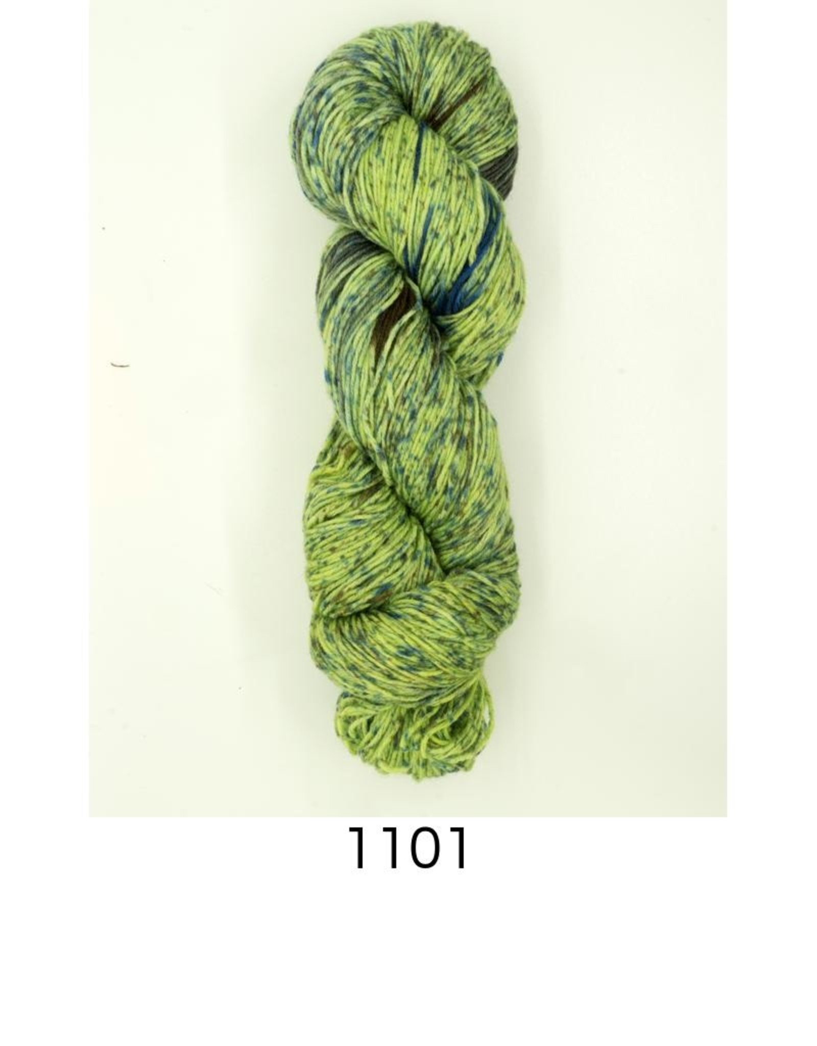 Folklore - Hand dyed sock yarn - grey and moss green speckled assigned