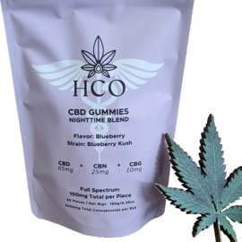 CBD Gummies Nighttime: Sleep, Inflammation, Sedation, 3000mg (30ct) - Blueberry Kush