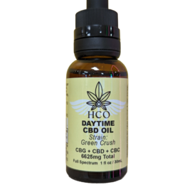 CBD Oil - Daytime: Anxiety, Focus, Pain from Inflammation 6625mg per bottle - Green Crush