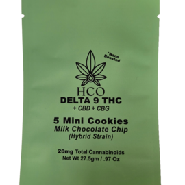 6 Packets: 60mg total THC Milk Chocolate Chip Mini Cookies- Hybrid Blend Strain: