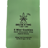 6 Packets: 60mg total THC Dark Chocolate Chip Mini Cookies- Hybrid Blend Strain: