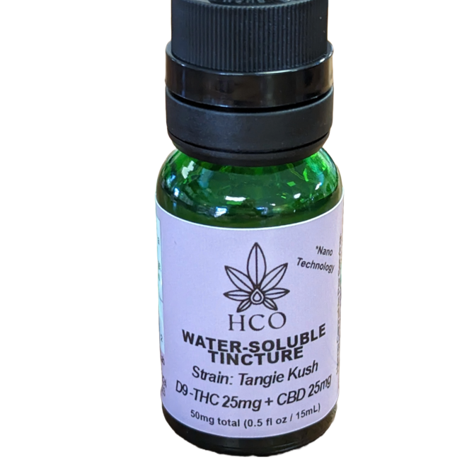 12 Bottles: 50mg Nano THC Tincture(Water-Soluble)- Indica Strain Tangie Kush