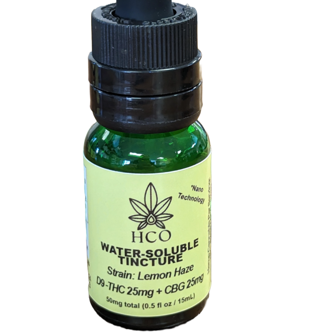 5 Bottles: 50mg Nano THC Tincture(Water-Soluble)- Sativa Strain Lemon Haze