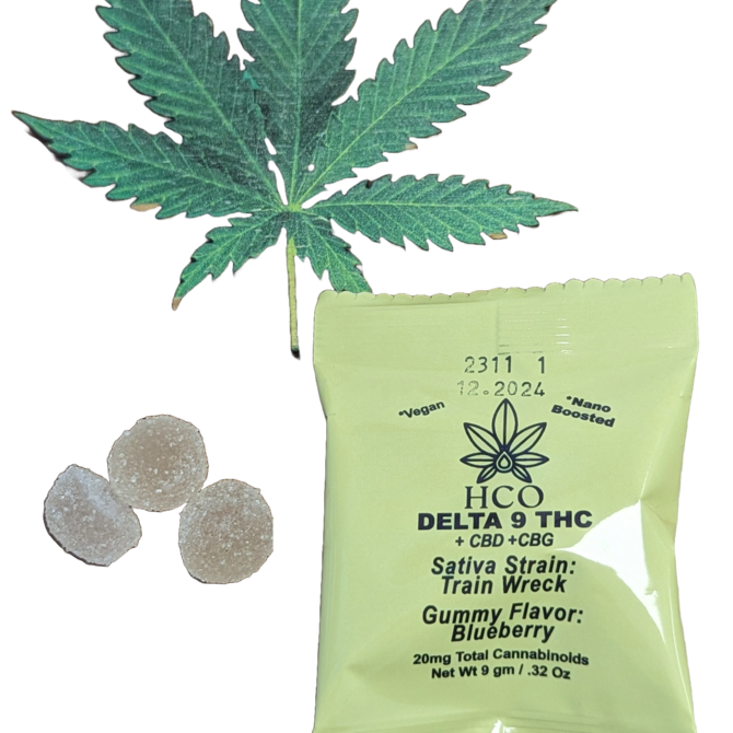 30 Packets: Boosted THC Gummies- Sativa Train Wreck Strain 20mg: