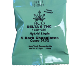 30 Packs: THC Dark Chocolate 54.5%: Hybrid Strain 15mg