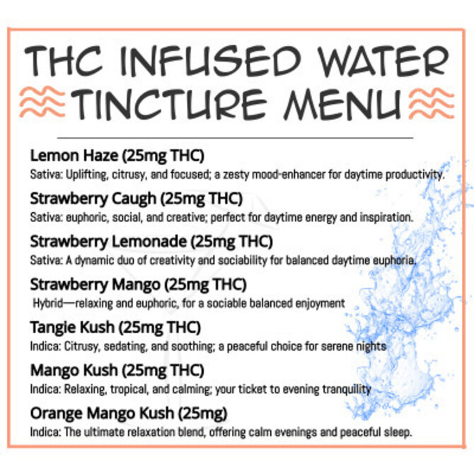 12 Bottles: 50mg Nano THC Tincture(Water-Soluble)- Hybrid Strain Strawberry Mango