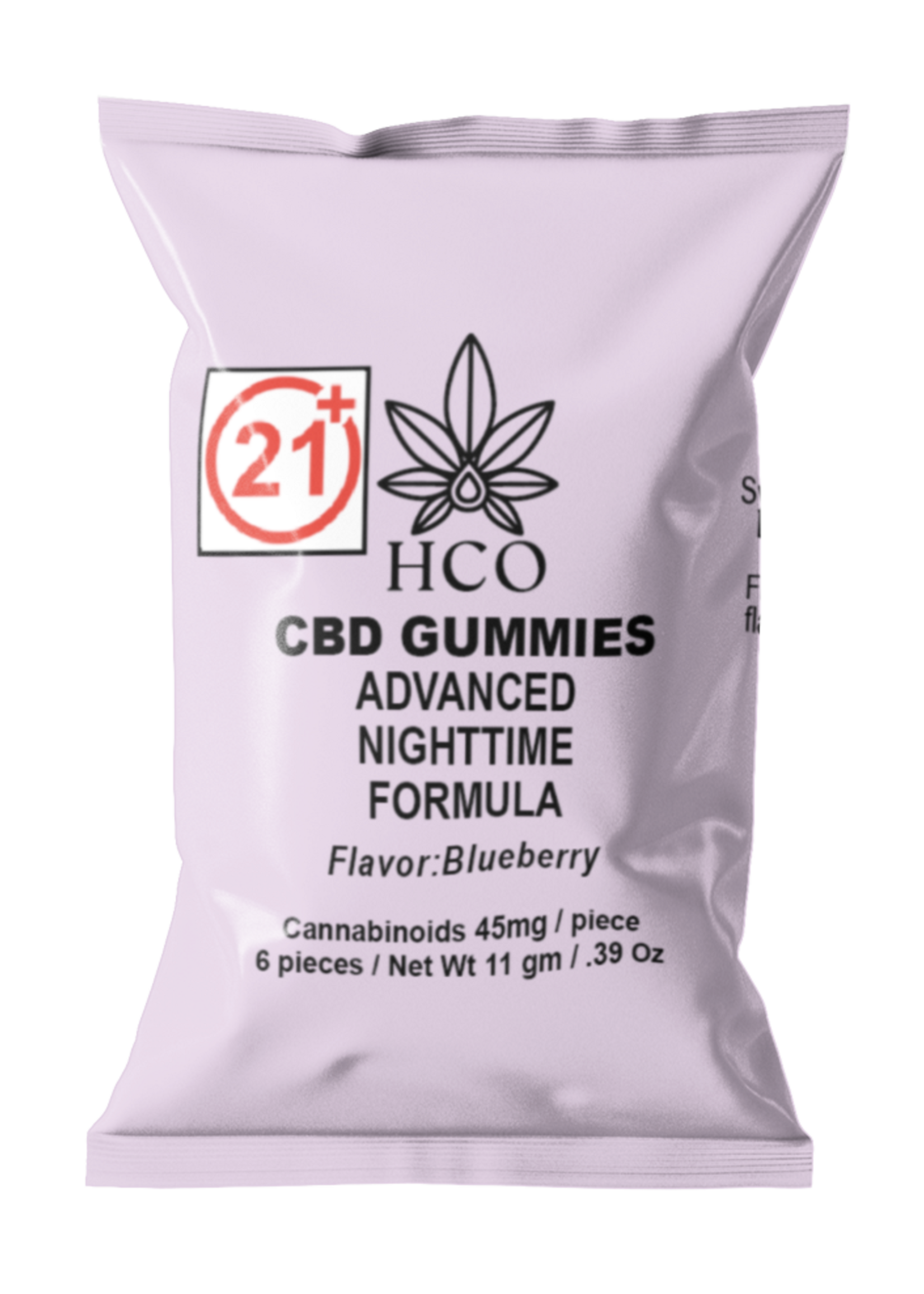 Moderate THC Hemp (MTH) High Potency Nighttime CBD Gummies Bag (270mg of Cannabinoids Per Packet)