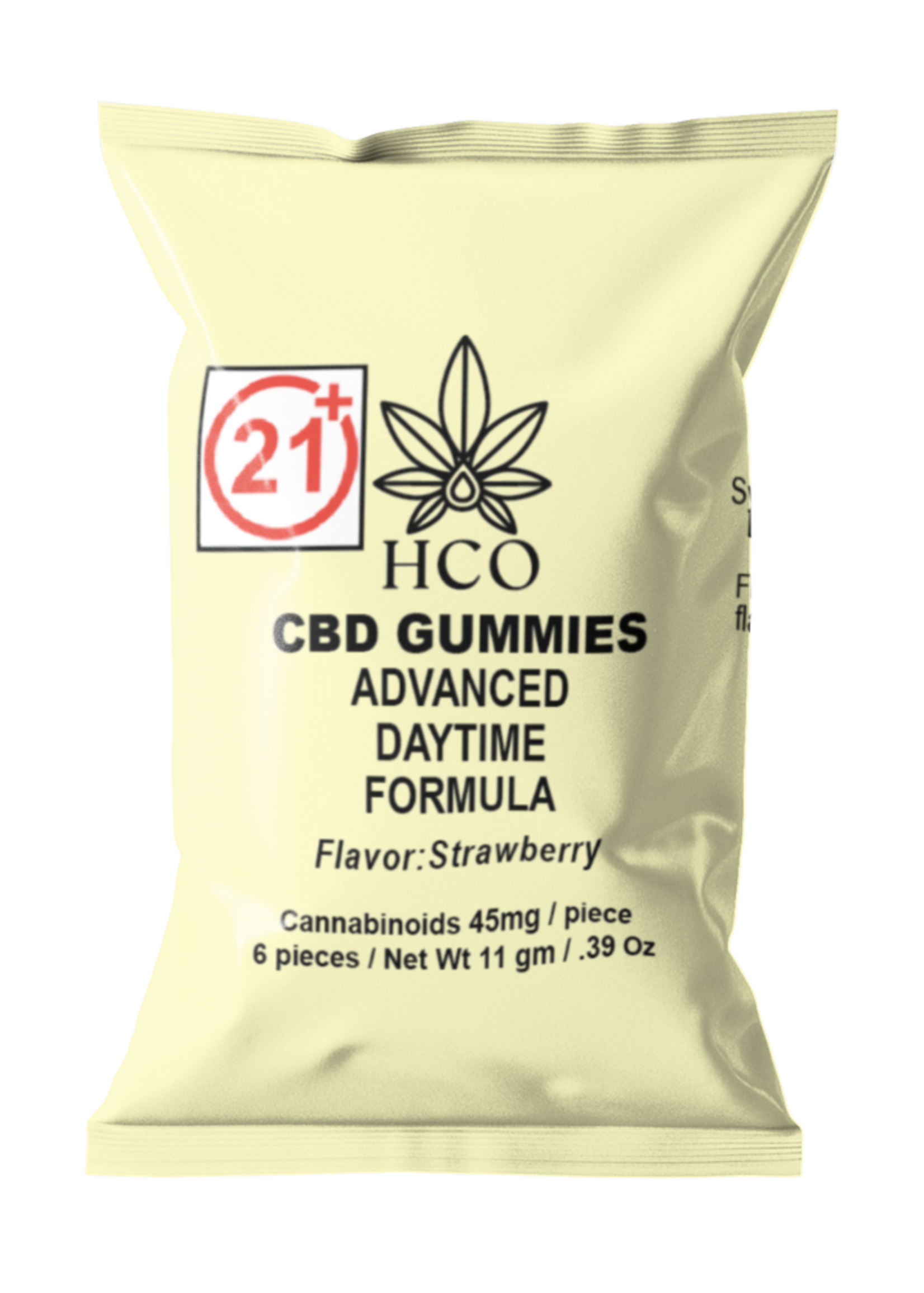 Moderate THC Hemp (MTH) High Potency Daytime CBD Gummies Bag (270mg of Cannabinoids Per Packet)