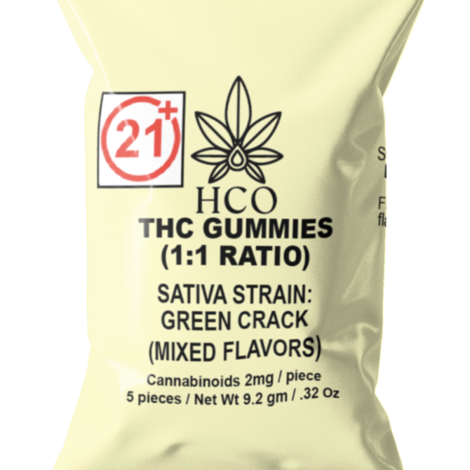 Moderate THC Hemp (MTH) THC Gummies (1:1 Ratio Cannabinoid Blend)