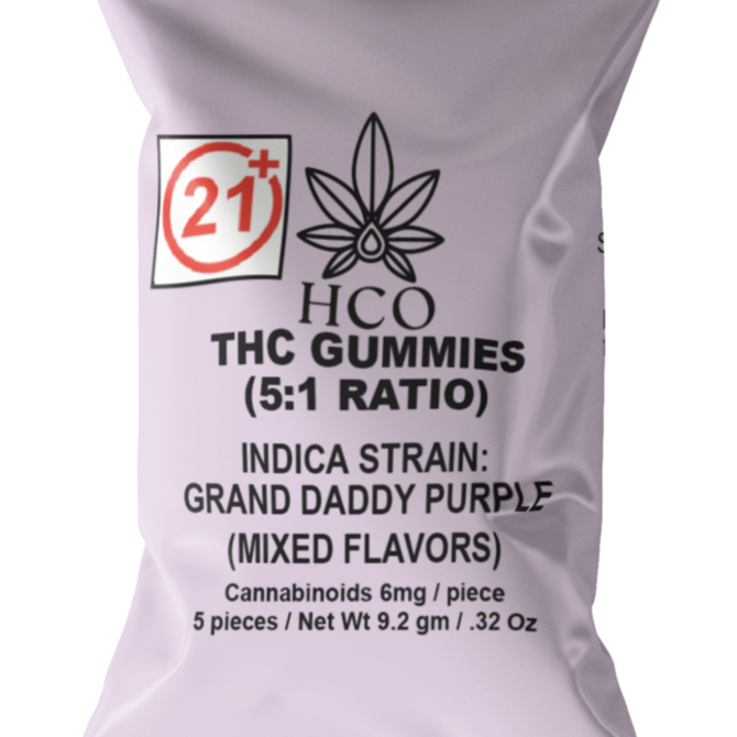 Moderate THC Hemp (MTH) THC Gummy (5:1 Ratio Cannabinoid Blend)