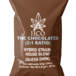 Moderate THC Hemp (MTH) THC Dark Chocolate: (2:1 Ratio Blend Hybrid Strain)  (5ct/15mg/Packets) boxed 30