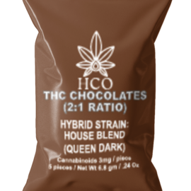 Moderate THC Hemp (MTH) THC Dark Chocolate: (2:1 Ratio Blend)
