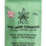 Moderate THC Hemp (MTH) THC Mini Chocolate Cookies - 5pieces, 20mg per packets (Hybrid Strain)