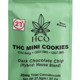 Moderate THC Hemp (MTH) THC Mini Chocolate Cookies (Hybrid Strain)