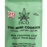 Moderate THC Hemp (MTH) THC Mini Chocolate Cookies - 5pieces, 20mg per packets (Hybrid Strain)