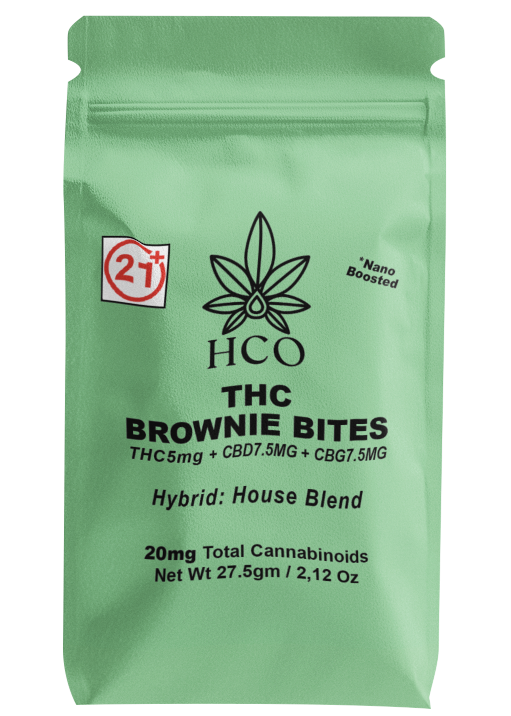 Moderate THC Hemp (MTH) THC Chocolate Brownie Bites: Hybrid Strain  (10mg intensity ea. THC Packet)