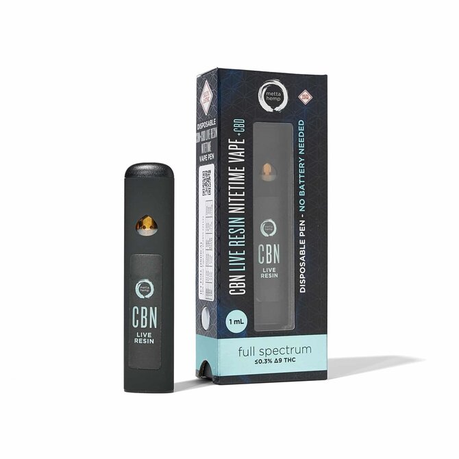 Metta Hemp Live Resin Disposable Vape - CBG, CBN, CBC, CBD, THCV: Sativa, Hybrid or Indica