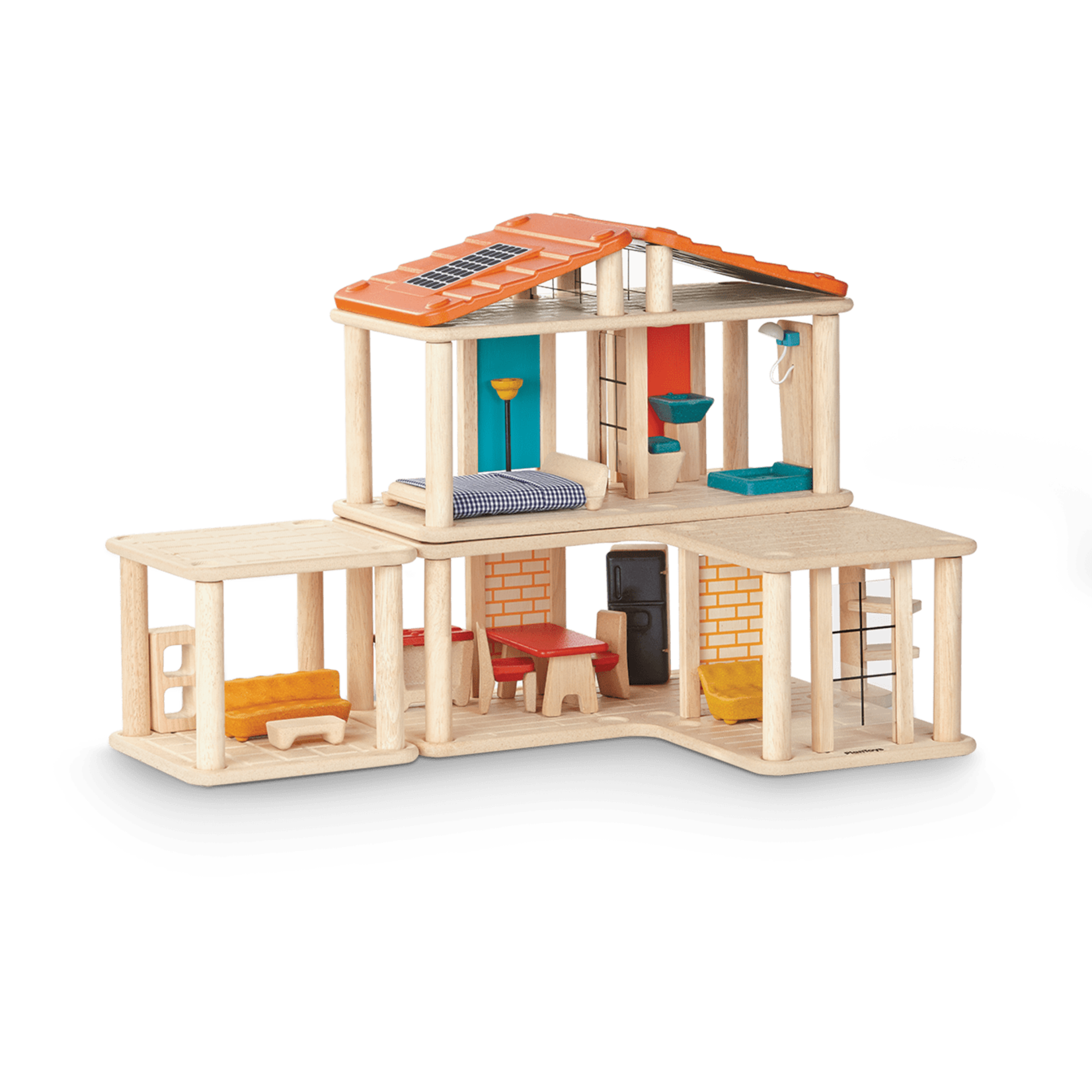 Order house. Plan Toys кукольный домик. Деревянный домик Plan Toys. Деревянный домик с мебелью. Деревянный домик игрушка.