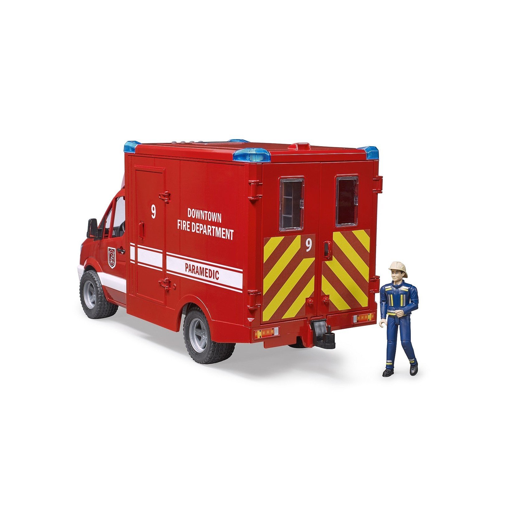 BRUDER MB SPRINTER FIRE DEPARTMENT 02539 (WITH LIGHT & SOUND MODULE AND FIREMAN)