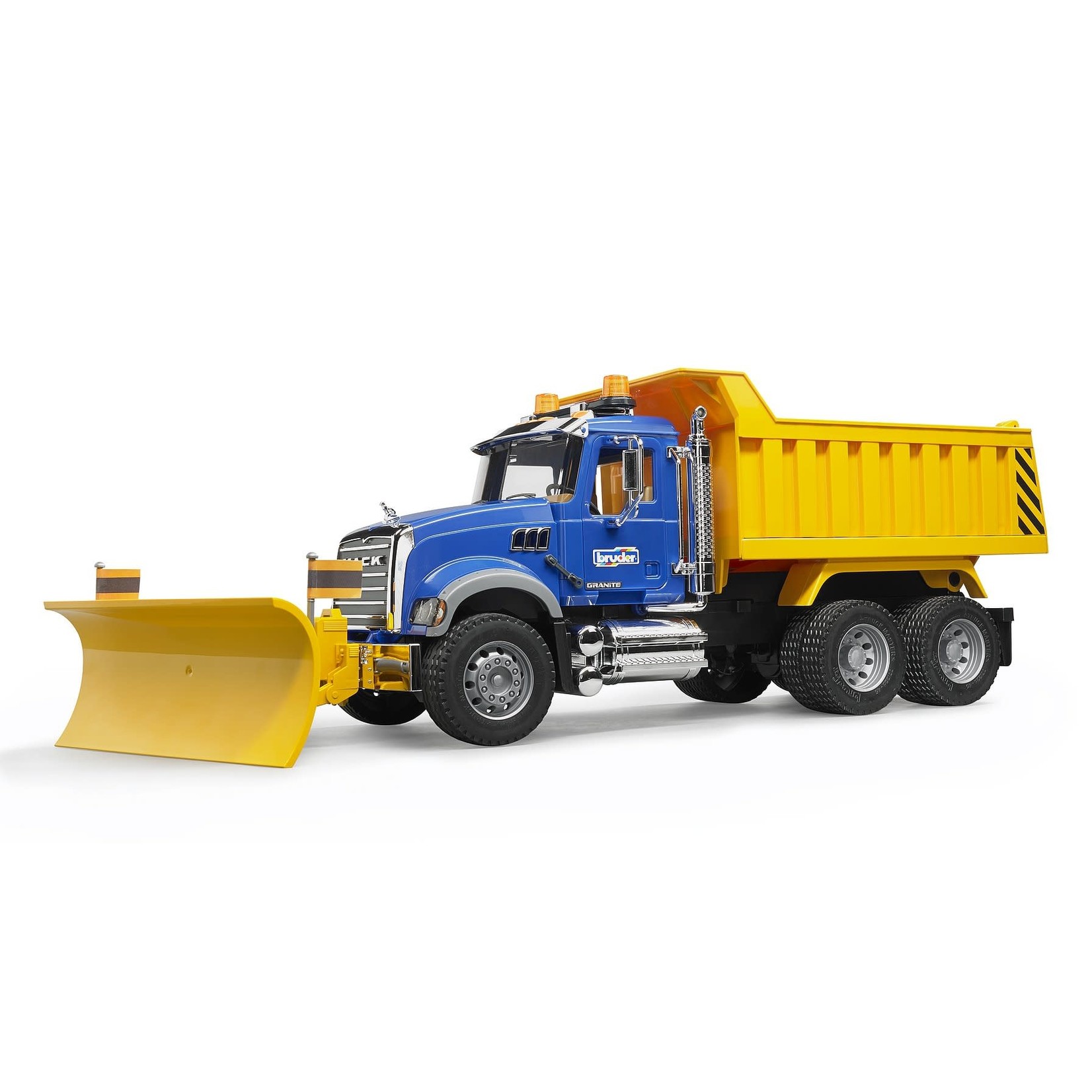 BRUDER 02825 Mack Granite Dump Truck with Snowplow Blade
