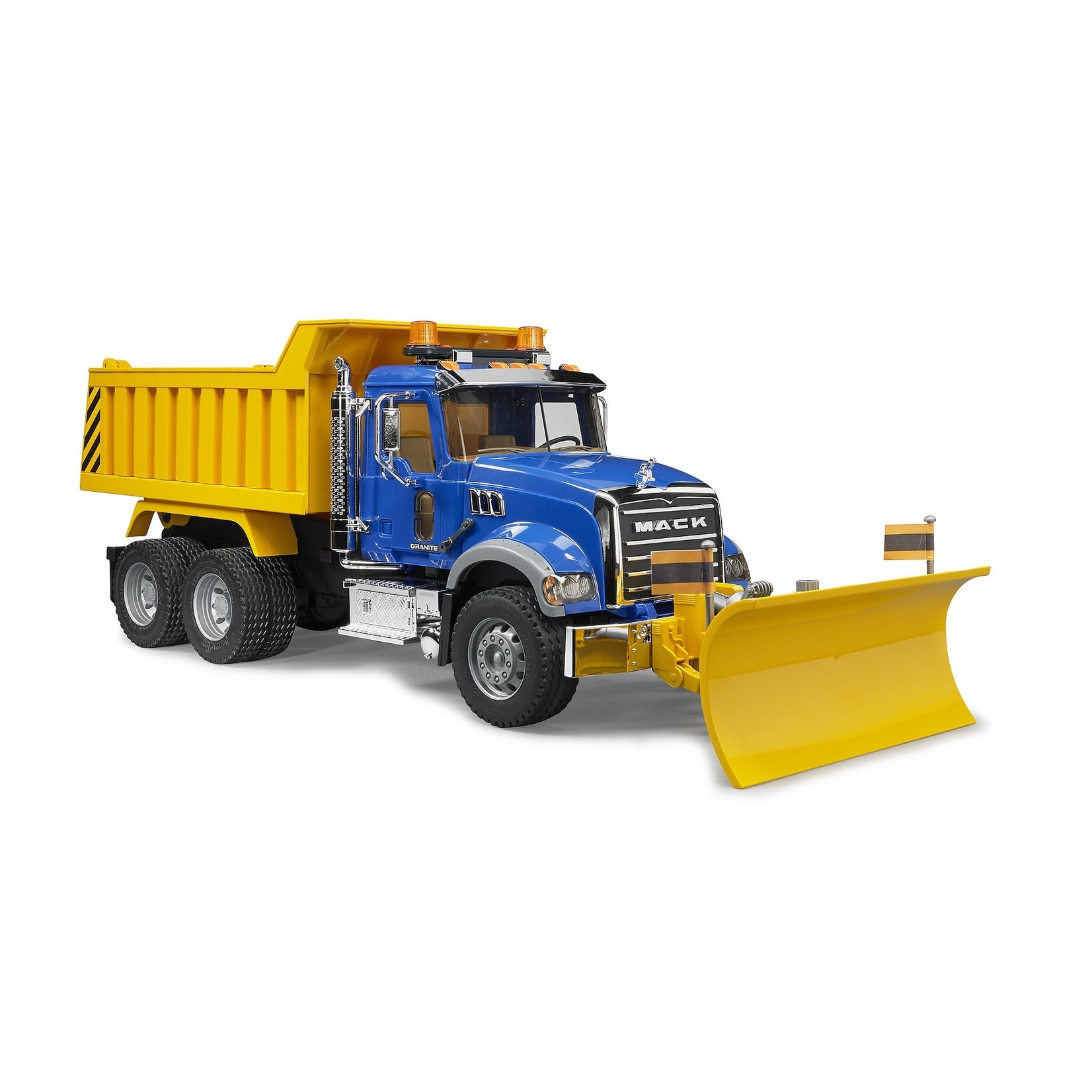 BRUDER 02825 Mack Granite Dump Truck with Snowplow Blade
