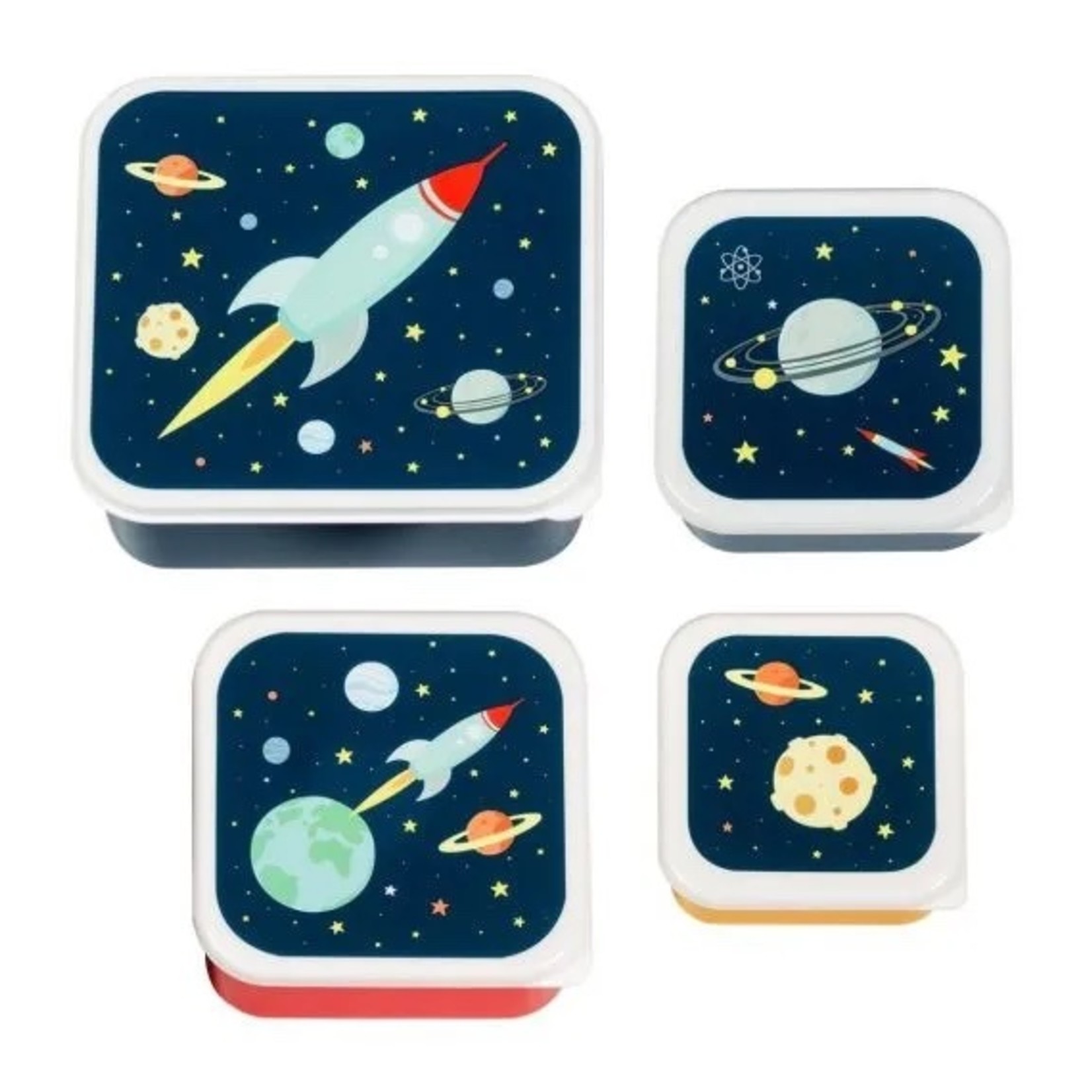 A LITTLE LOVELY COMPANY LUNCH & SNACK BOX SET: SPACE