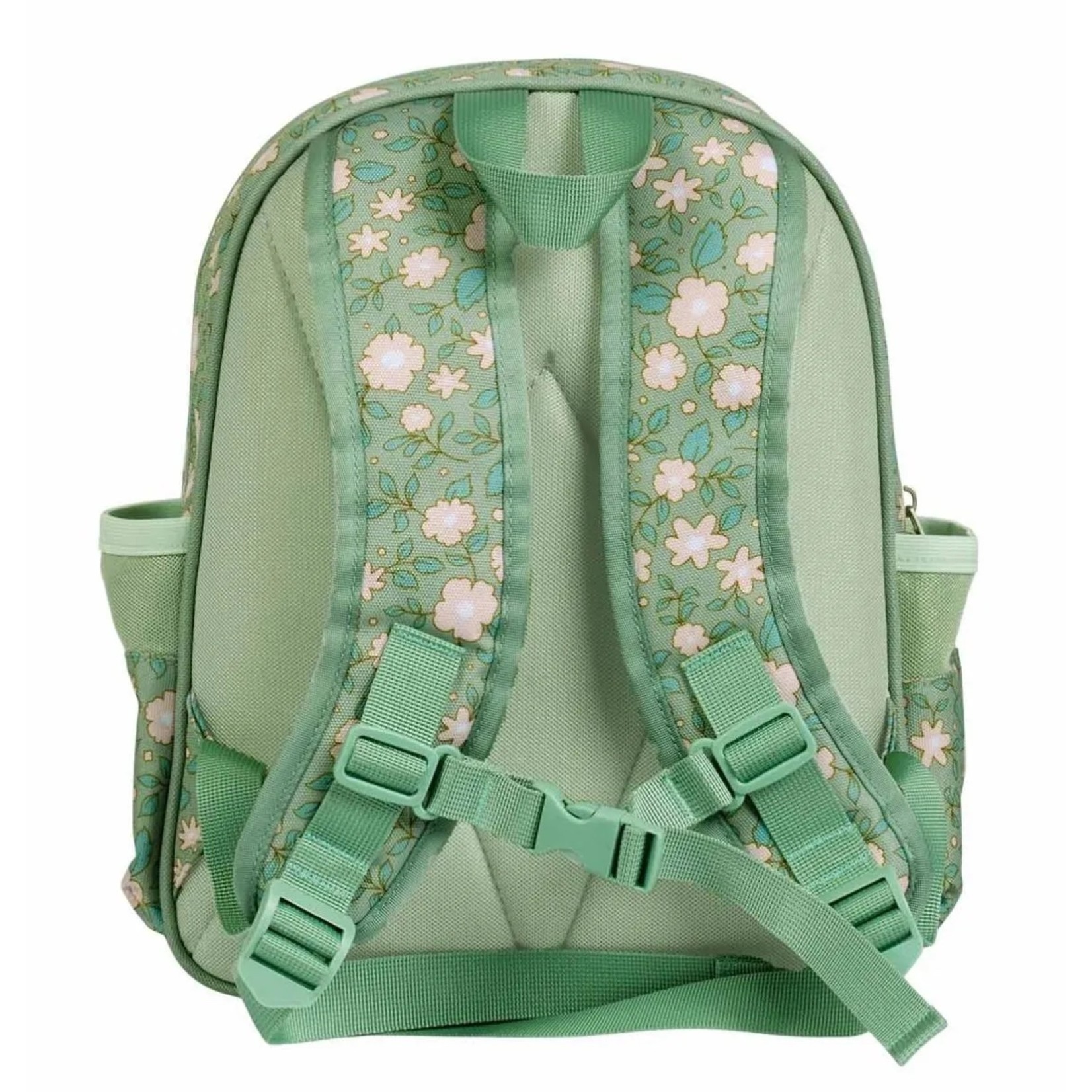 A LITTLE LOVELY COMPANY KIDS BACKPACK INSULATED FRONT COMPARTMENT: BLOSSOMS SAGE