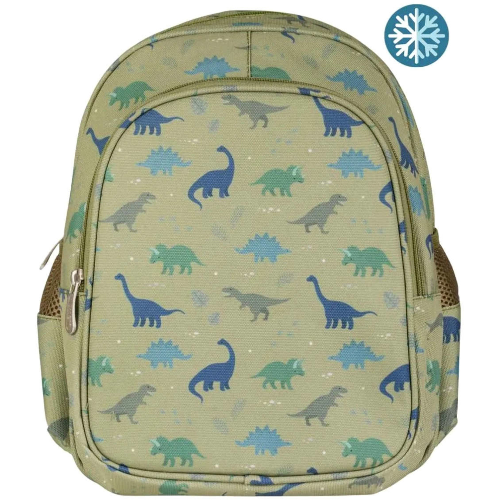 A LITTLE LOVELY COMPANY KIDS BACKPACK INSULATED FRONT COMPARTMENT: DINOSAURS