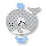 MODERN MOOSE CLOCK WHALE