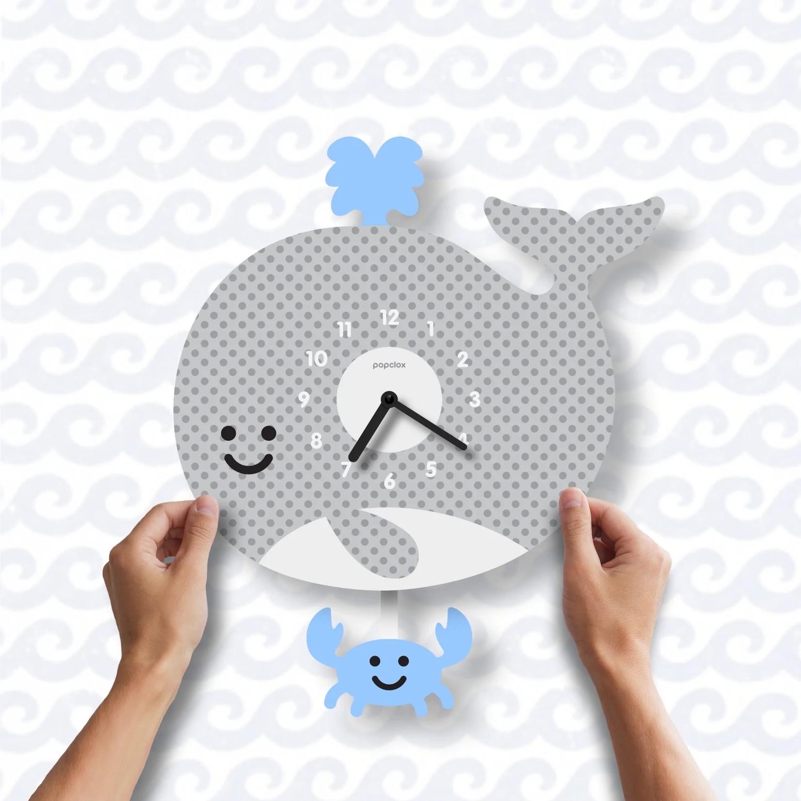MODERN MOOSE CLOCK WHALE