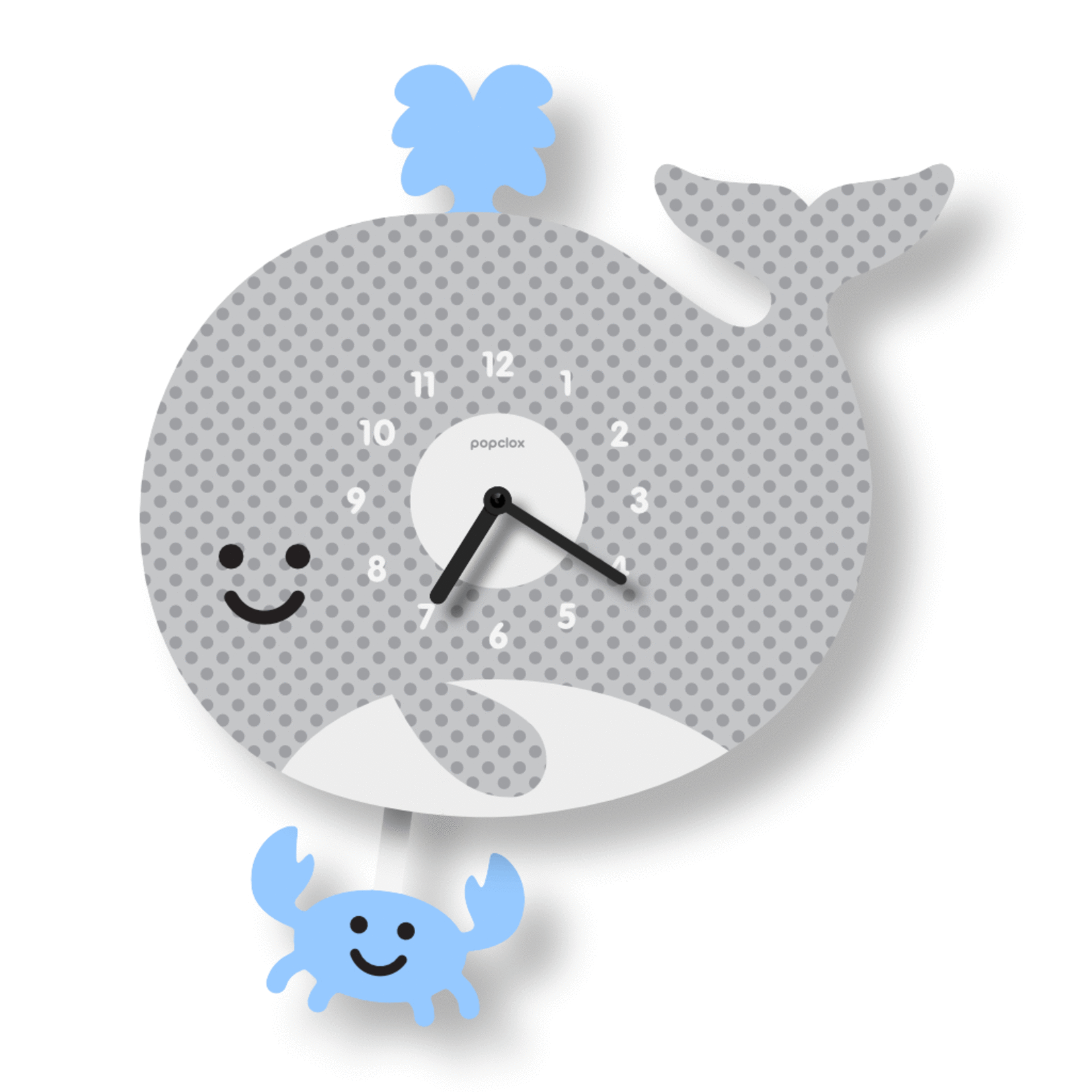 MODERN MOOSE CLOCK WHALE