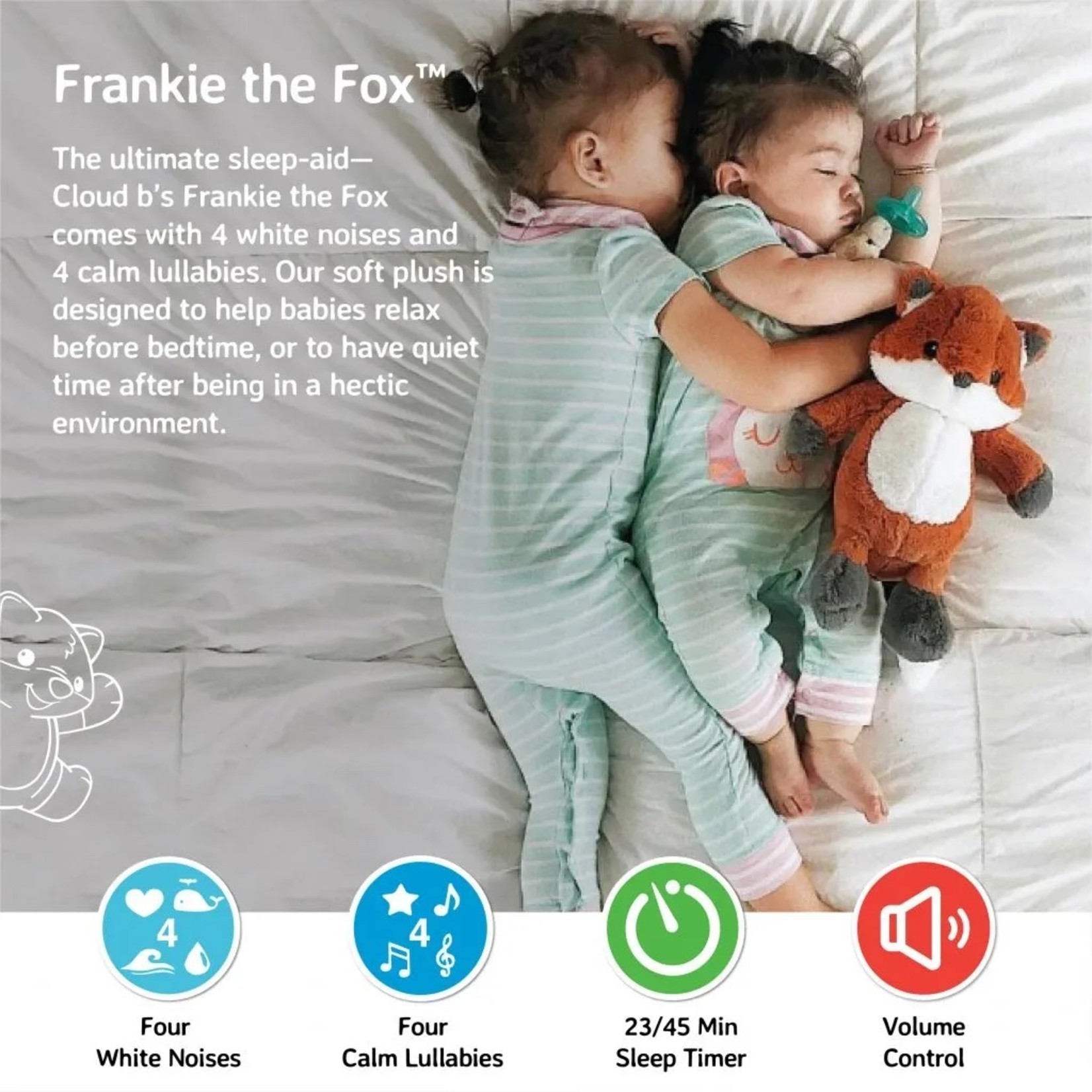  Cloud b Sound Machine with White Noise Soothing Sounds, Cuddly  Stuffed Animal, Adjustable Settings and Auto-Shutoff