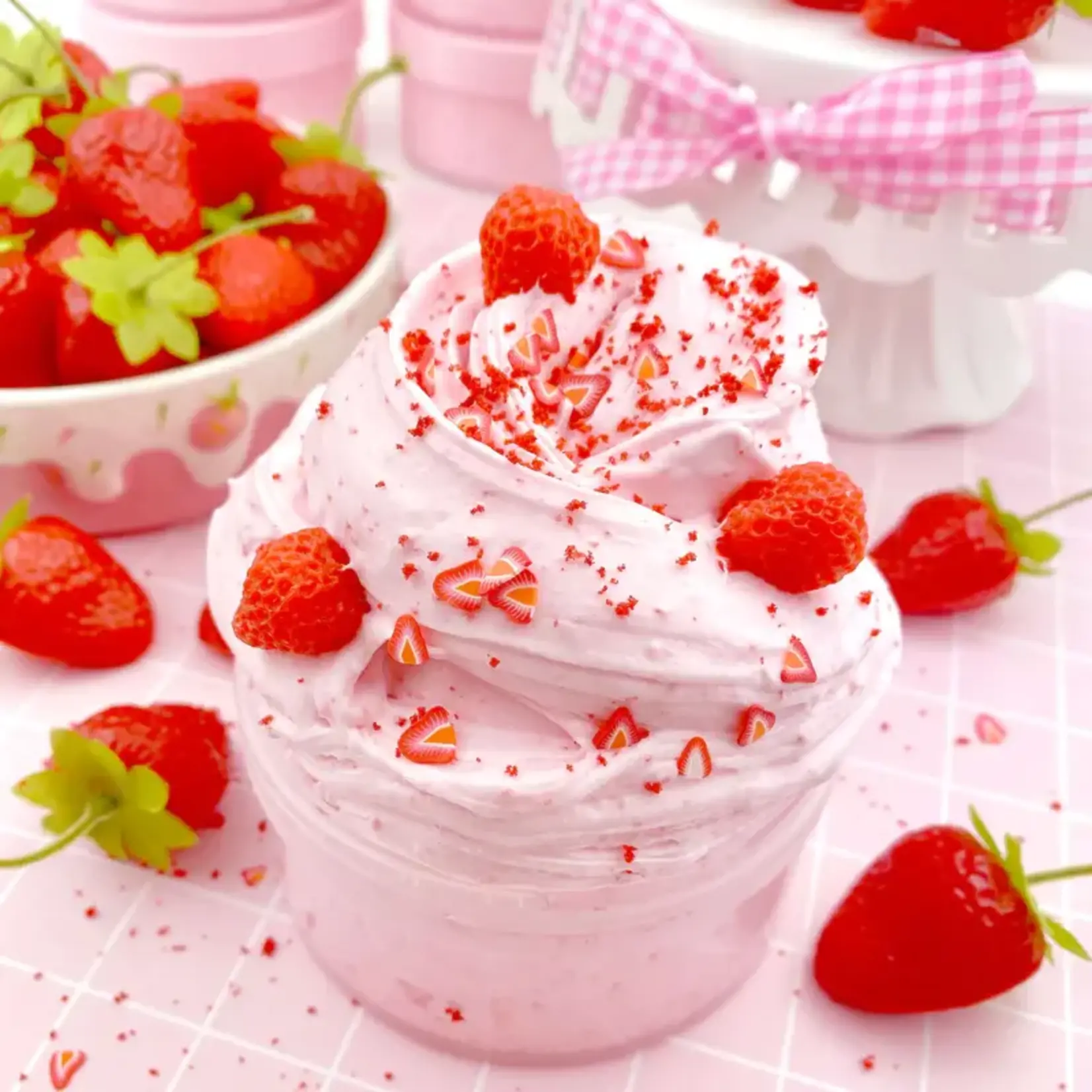 KAWAII SLIME STRAWBERRY MOUSSE FLUFF SLIME