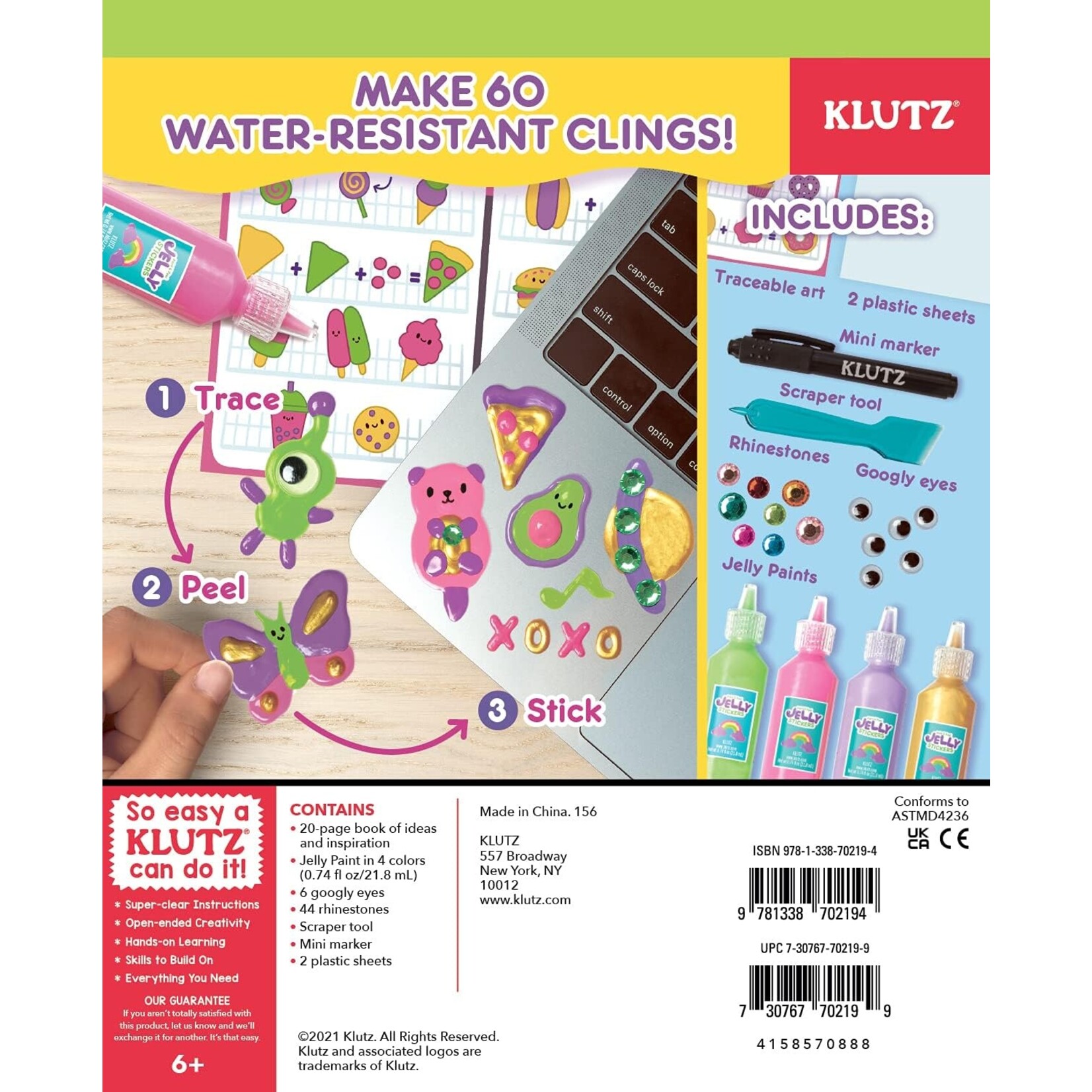 KLUTZ PAINT & PEEL JELLY STICKERS