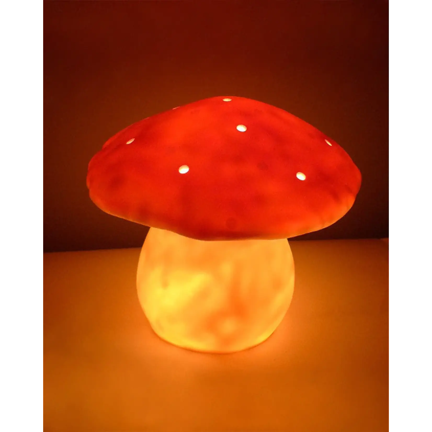 EGMONT MEDIUM MUSHROOM RED LAMP  W/ PLUG