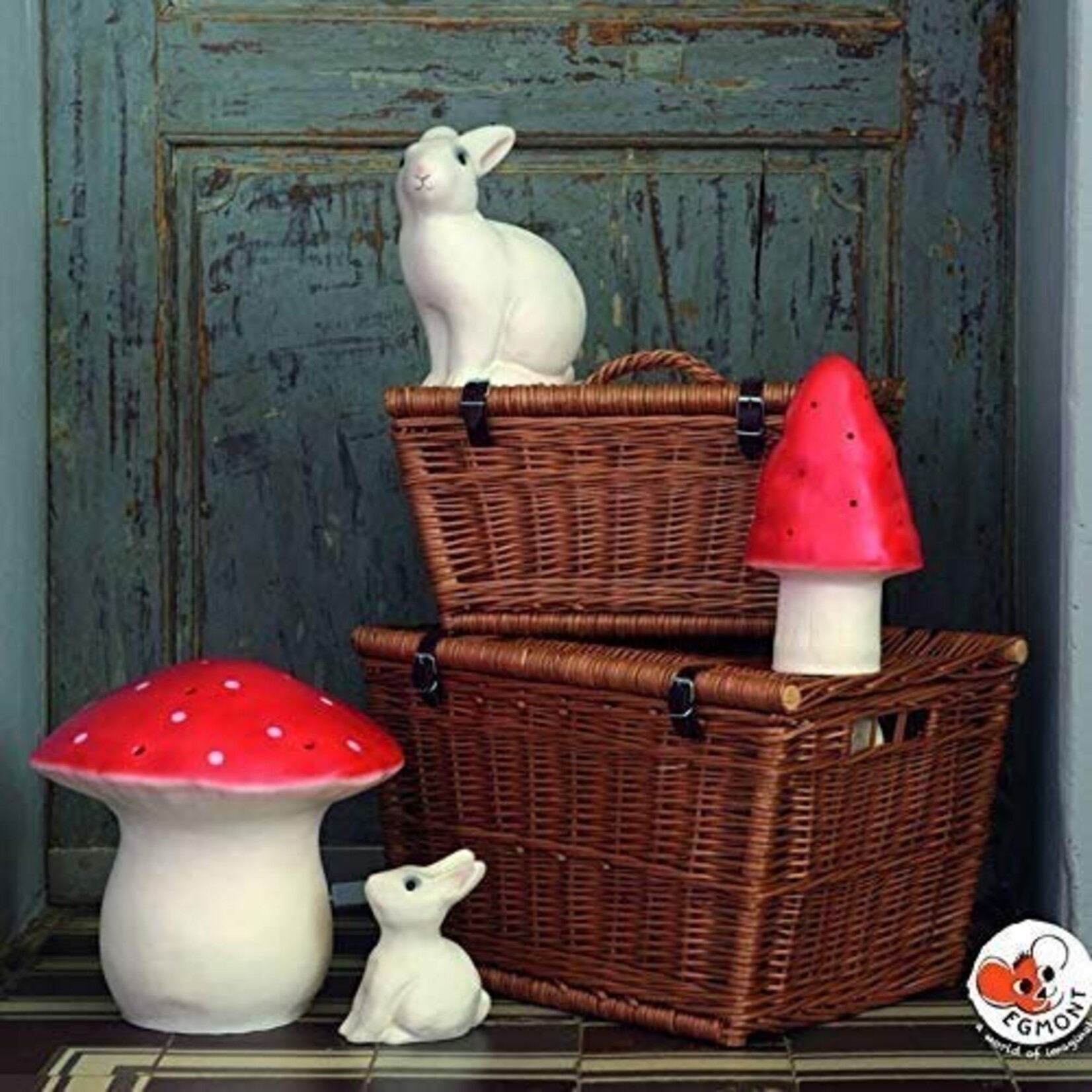 EGMONT SMALL MUSHROOM RED LAMP W/ PLUG