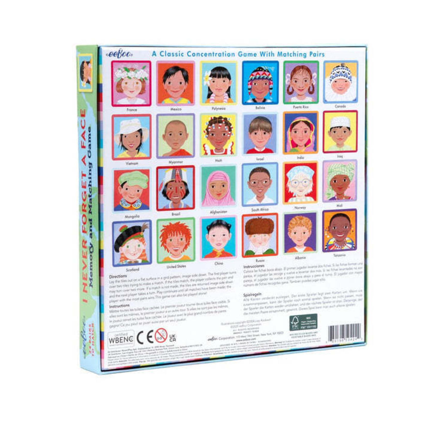 EEBOO I NEVER FORGET A FACE MEMORY GAME