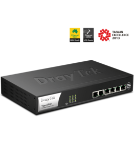 Draytek Draytek Vigor2926 Dual Gigabit Broadband Firewall QoS IPv6 Router with 4 x Giga LANs, 50 x VPNs, 25 x SSL VPNs, USB 3G/4G, and support Smart Monitor (50 nodes) & VigorACS SI