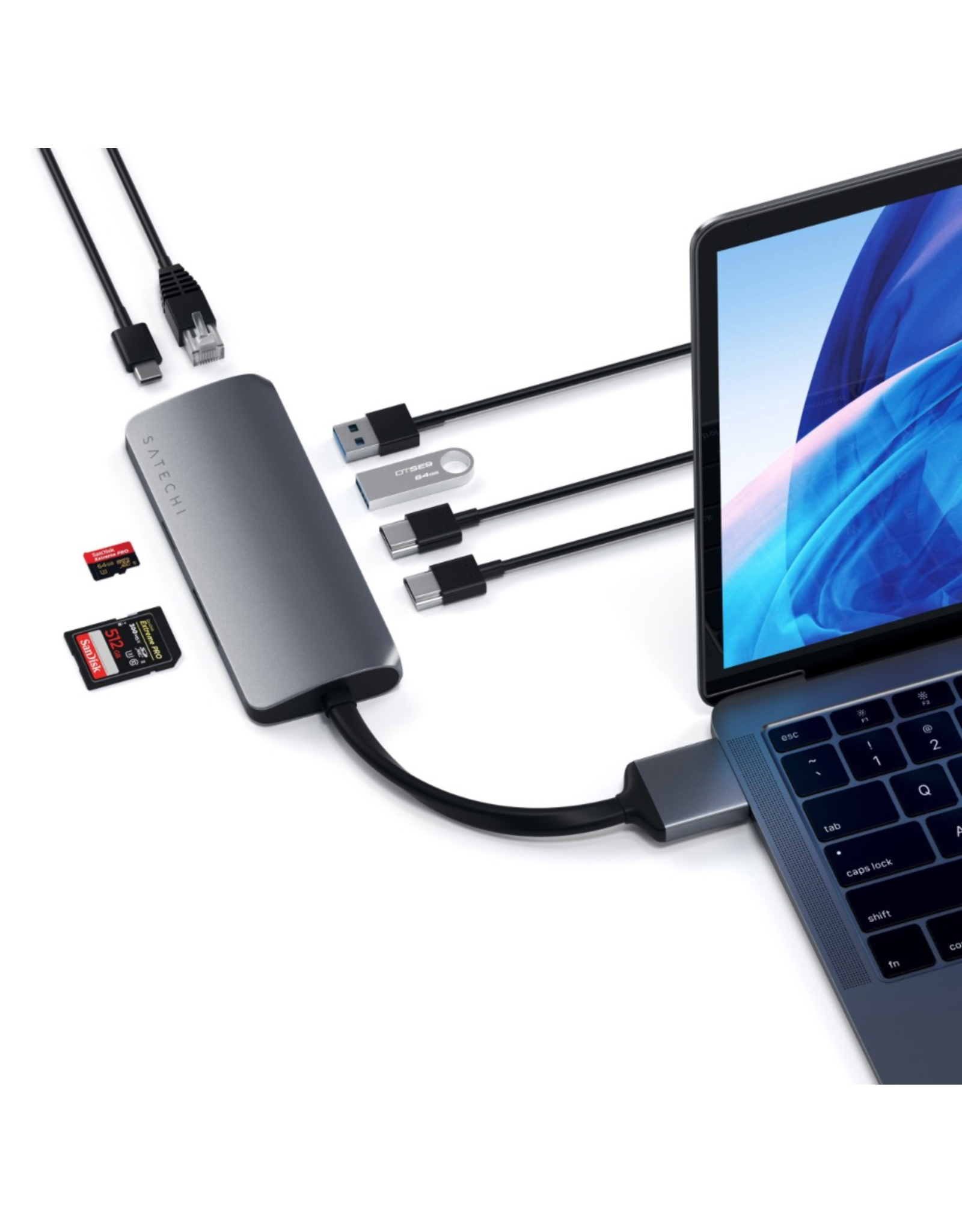 Satechi Satechi USB-C Dual Multimedia Adapter (Dark Grey)
