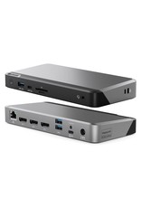 ALOGIC ALOGIC DX3 Triple 4K Display Universal Docking Station with DisplayLink – with 100W Power DeliveryC with charging 60W (20V/3A) - Black - Compatible with Mac M1